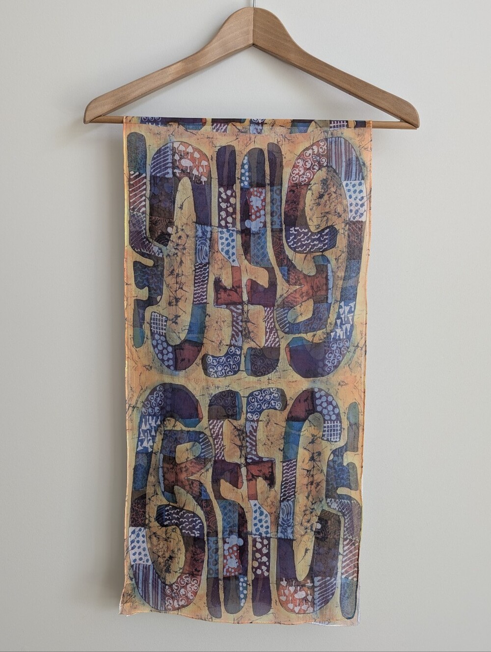 Vintage Artisan CM Batik M Cabeli Made In Greece Lightweight Chiffon Scarf